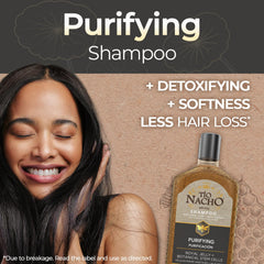 Tio Nacho Purifying Shampoo foamy lather showing gentle cleansing action