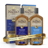 Tio Nacho thickening shampoo bottle pour shows easy daily use for fuller hair.