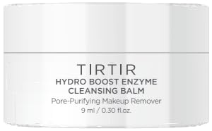 TIRTIR Hydro Boost Enzyme Cleansing Balm bottle close-up for gentle makeup removal and hydration.