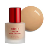 TIRTIR Mask Fit Red Foundation bottle shows luminous, long-lasting coverage.