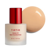 TIRTIR Mask Fit Red Foundation Latte bottle shows radiant satin finish for daily glow.