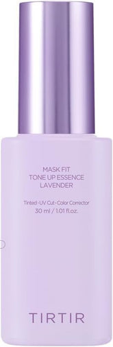 TIRTIR Mask Fit Tone Up Essence Lavendar bottle pump for lightweight hydration and glass skin prep