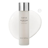 TIRTIR Milk Skin Toner bottle closeup highlighting deep hydration for all skin types