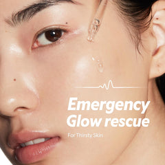 TIRTIR SOS Serum texture on the skin delivering a dewy finish.