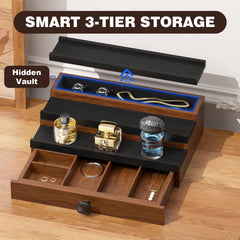 TIRYIUOU drawer compartments store watches and jewelry securely and neatly.