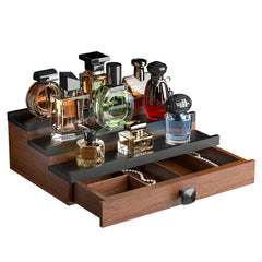 TIRYIUOU three-tier Cologne Organizer displays 12+ bottles at a glance, simplifying selection.
