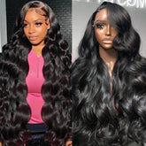 Tiwugi 28-inch body wave lace front wig for natural volume.