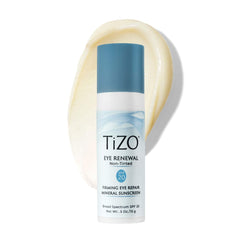 TIZO Eye Renewal SPF20 bottle close-up showing protective eye-area formula