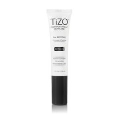 TIZO Photoceutical PM Restore bottle closeup highlighting anti-aging night care