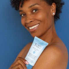 TIZO Ultra Zinc tinted swirl on skin shows seamless blend across tones.