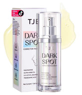TJE dark-spot-serum bottle front view supports even-toned skin.