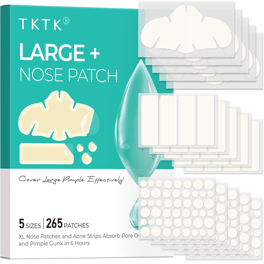 TKTK hydrocolloid nose patches pack, contoured for oily pores.
