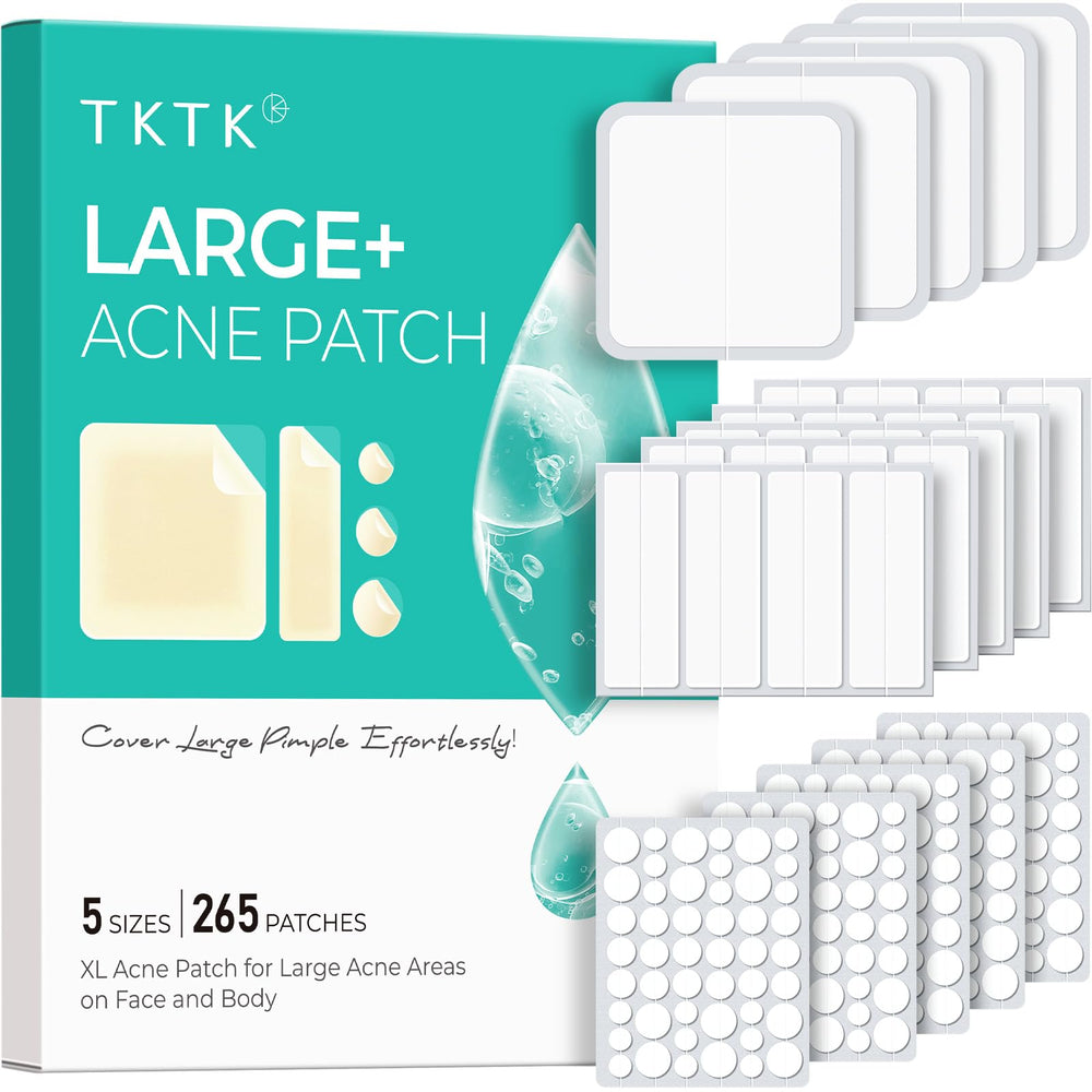 TKTK large pimple patches (60x60mm) absorb excess fluid to target big breakouts.