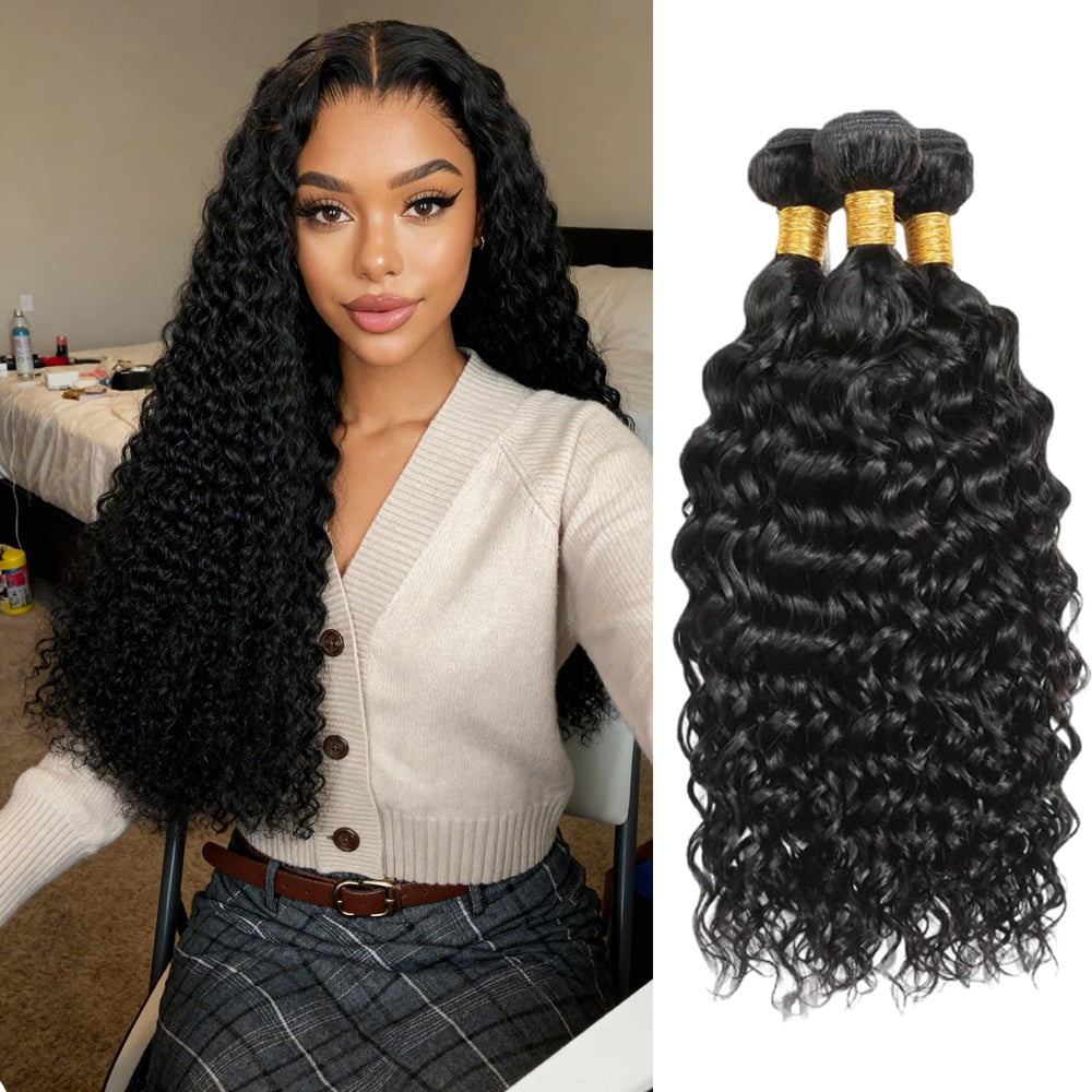 Tmlkhl water wave bundles 16inch closeup showing soft texture for seamless blending.