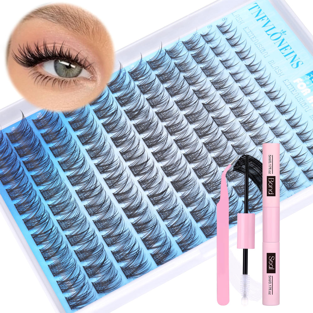 TNFVLONEINS wispy lash clusters kit close-up for a natural everyday look.