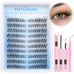 TNFVLONEINS left-right lash extension kit components for at-home salon-quality lashes