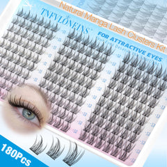 TNFVLONEINS natural lash clusters 11-13mm side view for subtle volume.