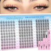 TNFVLONEINS wispy lash clusters 11-13mm front view for natural everyday wear.