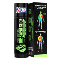 TNT Pro Ignite Sweat Cream Stick packaging shown for quick gym bag storage and portability.