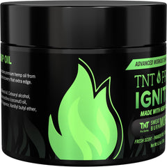 TNT Pro Ignite Sweat Gel packaging close-up highlights clean, paraben-free formula.