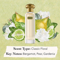 TOCCA Florence bergamot-pear heart, highlighting bright top notes.
