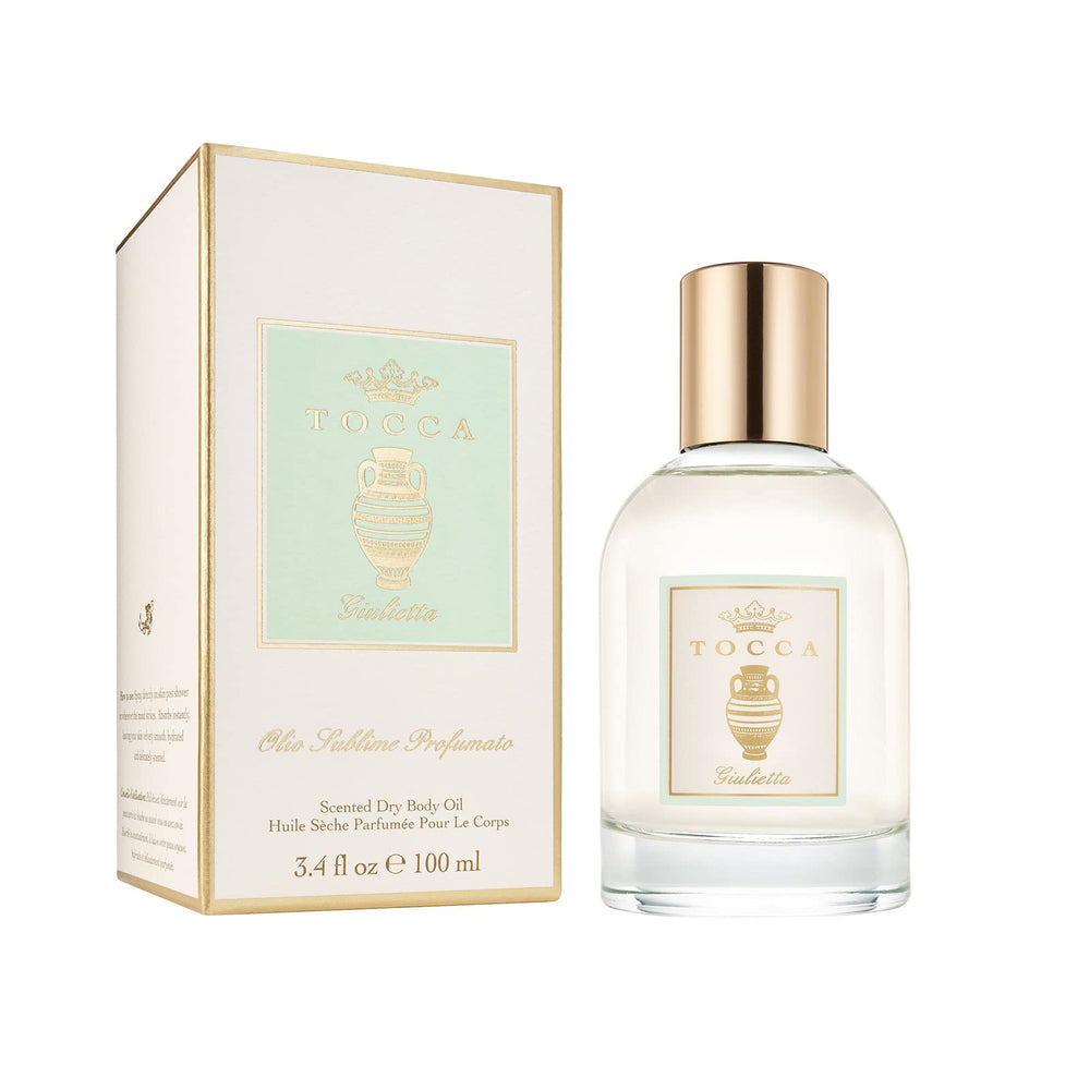 Tocca Giulietta dry oil bottle with silky hydration and light fragrance.