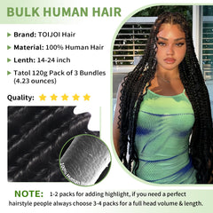 TOIJOI curly bulk hair deep-water-wave 14-24inch for versatile festival looks.