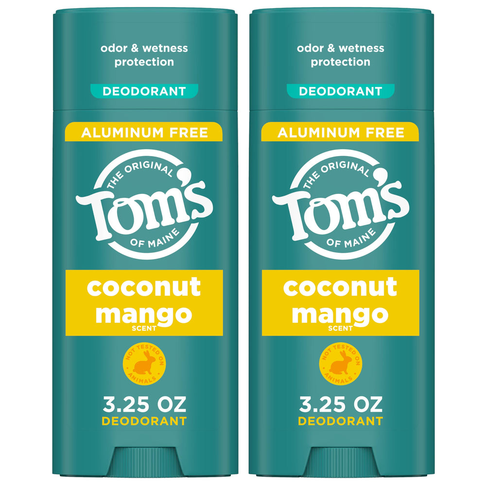 Tom's of Maine Coconut Mango deodorant two-pack for all-day freshness.