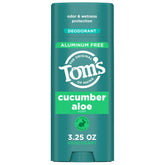 Tom's of Maine Cucumber Aloe deodorant packaging made from 100% recycled plastic