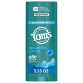 Tom's of Maine Mountain Spring deodorant stick provides a smooth glide for daily freshness.