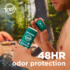 Ingredients graphic emphasizes vegan, aluminum-free formula of Tom’s of Maine Unscented deodorant.