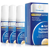 TOMUM 5% Minoxidil Foam bottle and pump for daily scalp treatment