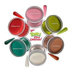 Powder swatch on palette highlights vibrant shade for standout nail art