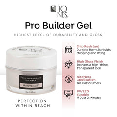 TONES Neo Builder precision brush enables smooth sculpting for clean results.