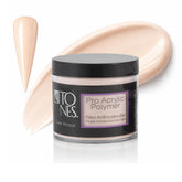TONES Pro acrylic powder bottle pouring for even coverage and long-lasting wear