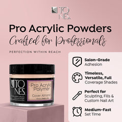 TONES Pro acrylic powder in action during self-leveling application for smooth nails