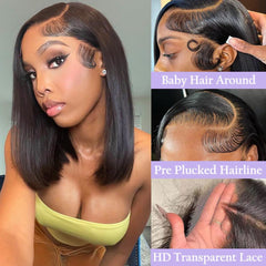 TONGMAY lace front bob wig side parting for versatile styling