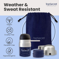 Top Secret travel bag keeps fibers secure for on-the-go touch-ups.
