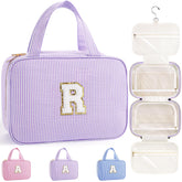 TOPEAST travel toiletry bag open compartments showing clear visibility for easy packing.