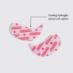 Topicals Faded under eye mask texture close-up shows transparent hydrogel.