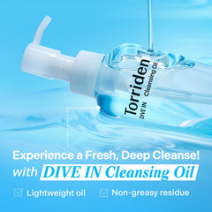 Torriden Dive In cleansing oil 8D hyaluronic complex hydrates for plump skin