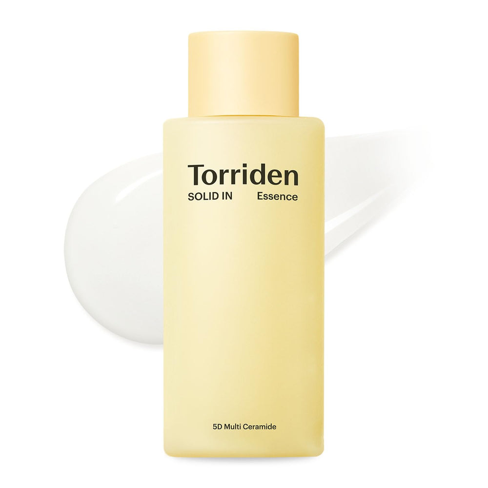 Torriden SOLID IN Ceramide Essence bottle close-up showing hydrating formula.