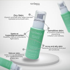 Totemica facial cleanser witch hazel close-up showing soothing action