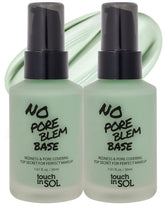Touch In Sol redness correcting base primer pack shot shows calming green tint.