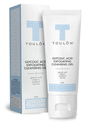 TOULON glycolic acid cleanser bottle showing gentle exfoliation for smoother skin.