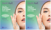 Toute Nuit Wrinkle Patches grooves for forehead provide wide coverage to smooth lines overnight.