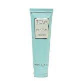 TOVA Signature bottle cornflower close-up shows a refreshing daily cleanse.