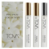 Tova Signature pen spray bottle close-up, crisp bergamot for on-the-go freshness.