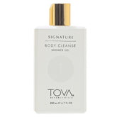 Tova Signature shower gel bottle with moisturizing formula and floral fragrance.