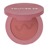 Tower 28 GetSet Matte Powder Blush Samo Spritzer swatch for vibrant color